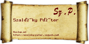 Szalóky Péter névjegykártya